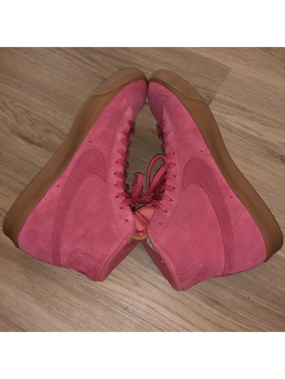 NIKE BLAZER 77 SUEDE RED LIGHT REDWOOD HI TOP GUM SNEAKERS MENS SIZE 15